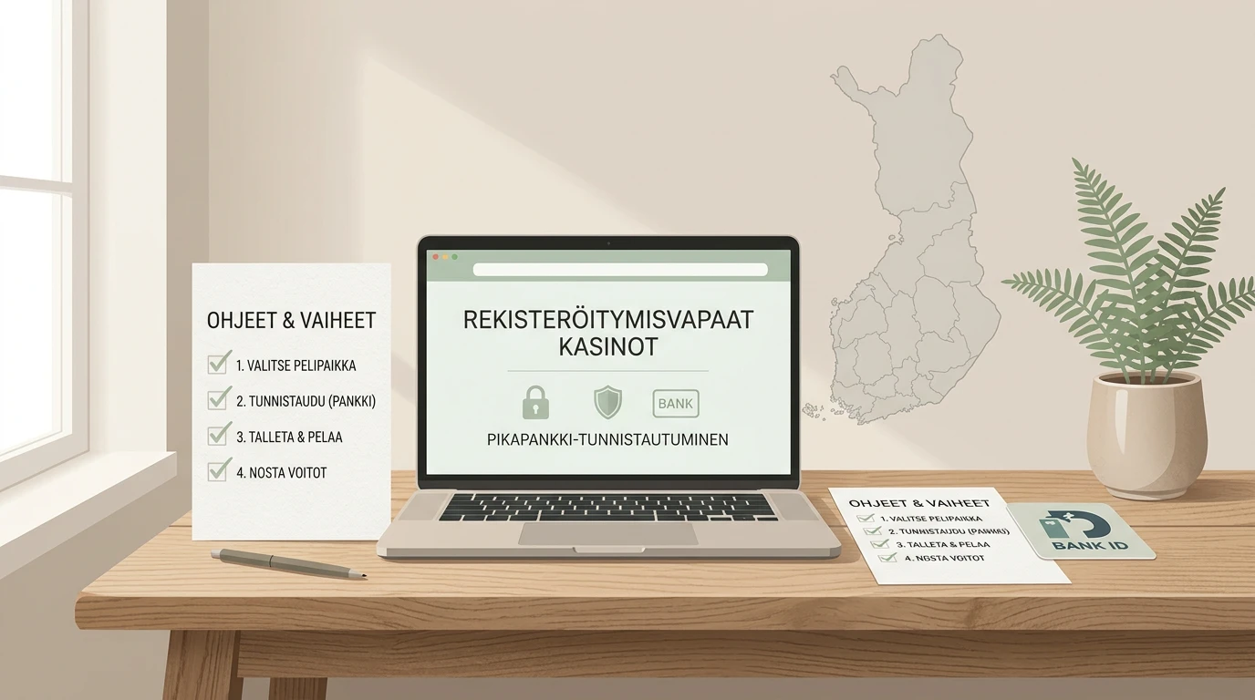 Kannettava tietokone, tunnistautumisen symboli ja tarkistuslista suomalaisessa käyttötilanteessa